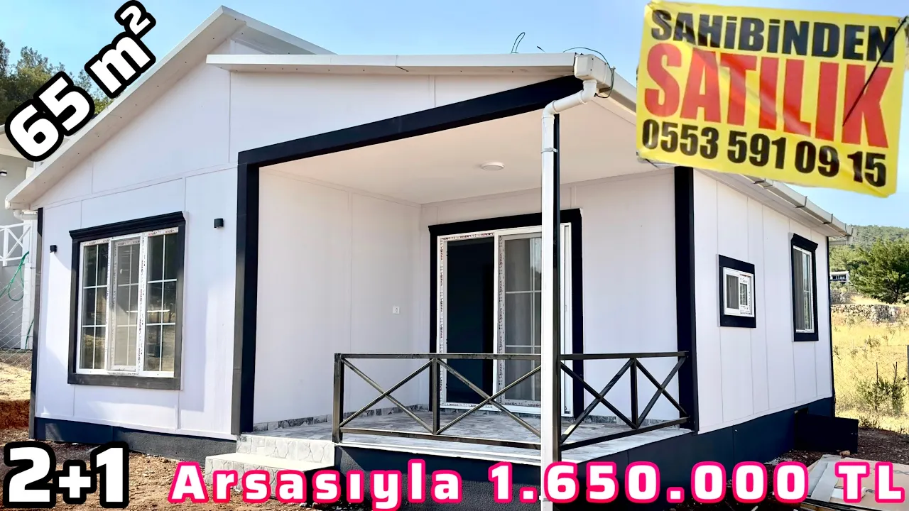 SAHİBİNDEN Satılık 1.650.000 TL EV + ARSA Fiyatı Prefabrik Ev Turu (65 m²) Prefab Modular House Tour